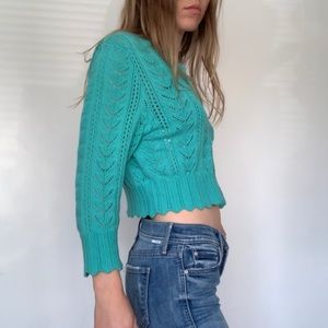 Express M knit cardigan in teal